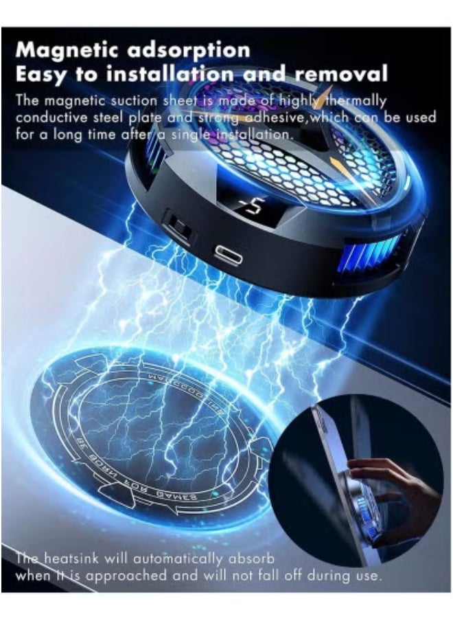 TIGER Magnetic Tablet Cooler for iPad, Surface Pro, Samsung Tab, Steam Deck | Universal RGB Radiator with Smart Temperature Display | USB-Powered Gaming & Streaming Fan Cooler | Lightweight, Portable Cooling Pad for Overheating Protection & Long Device Life  - Image 4
