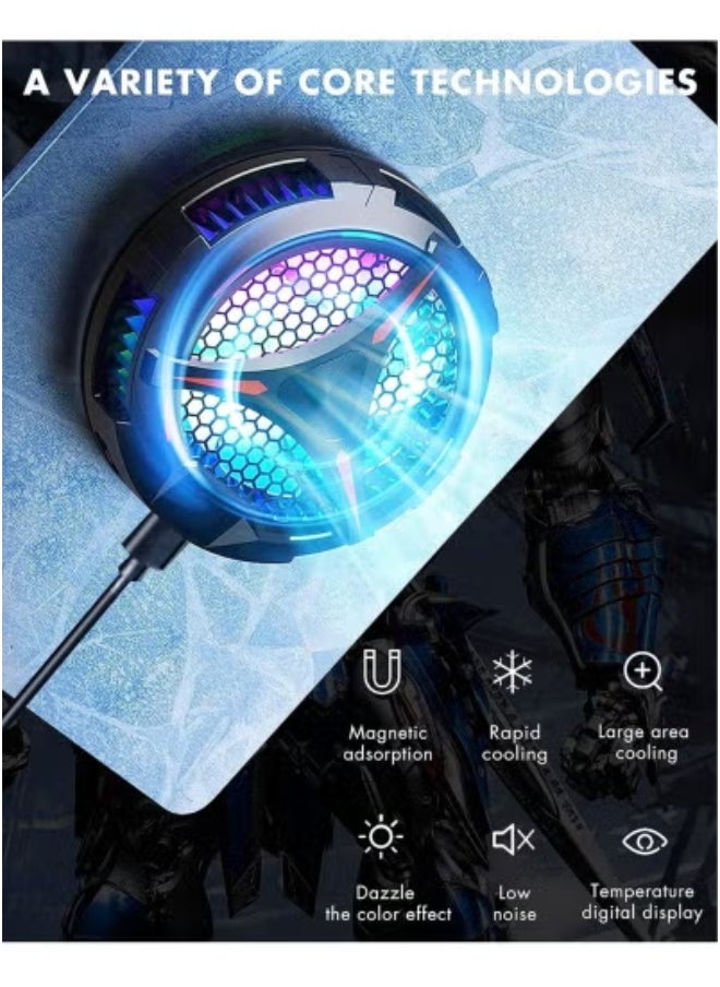 TIGER Magnetic Tablet Cooler for iPad, Surface Pro, Samsung Tab, Steam Deck | Universal RGB Radiator with Smart Temperature Display | USB-Powered Gaming & Streaming Fan Cooler | Lightweight, Portable Cooling Pad for Overheating Protection & Long Device Life  - Image 1