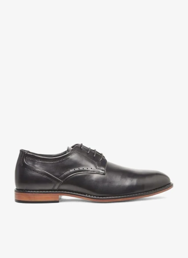 Solid Derby Shoes With Lace-Up Closure