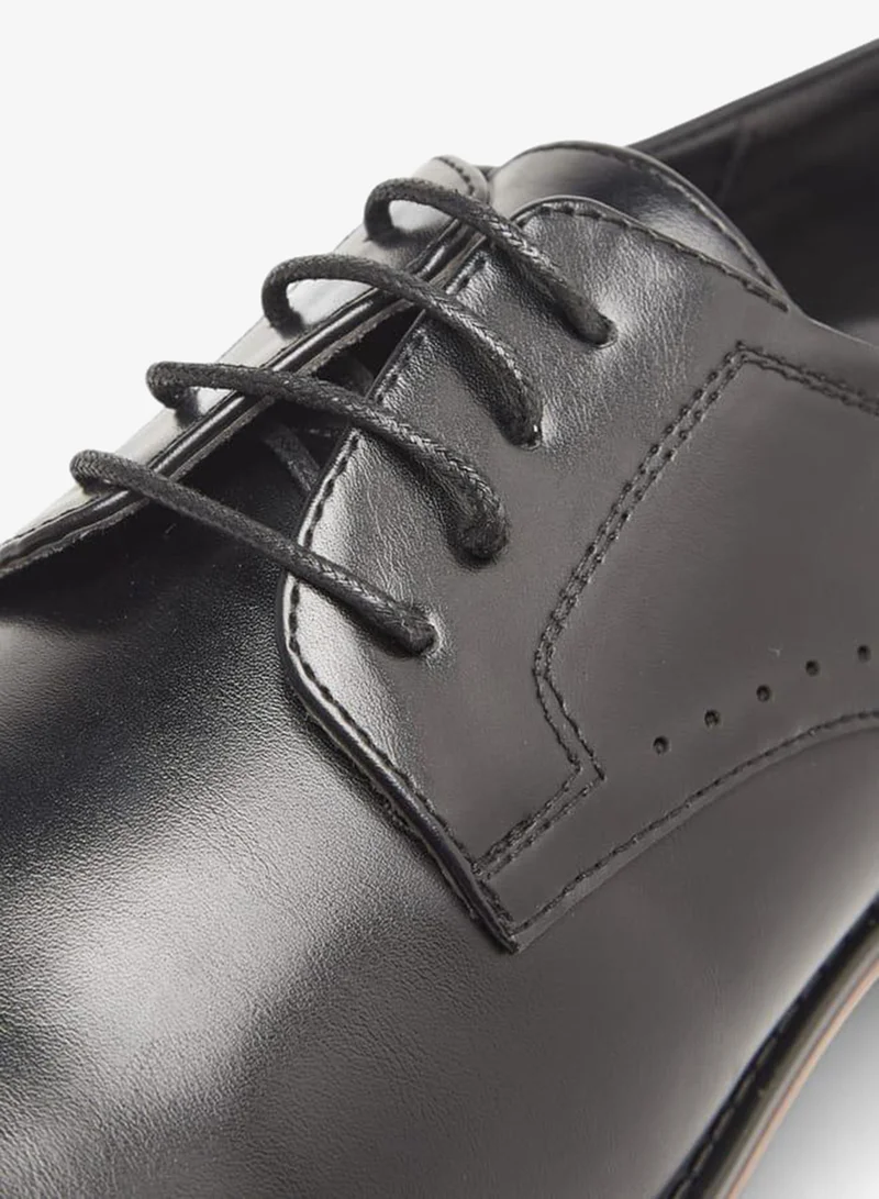 LBL by Shoexpress BLACK Solid Derby Shoes With Lace-Up Closure for Men | Best Price UAE