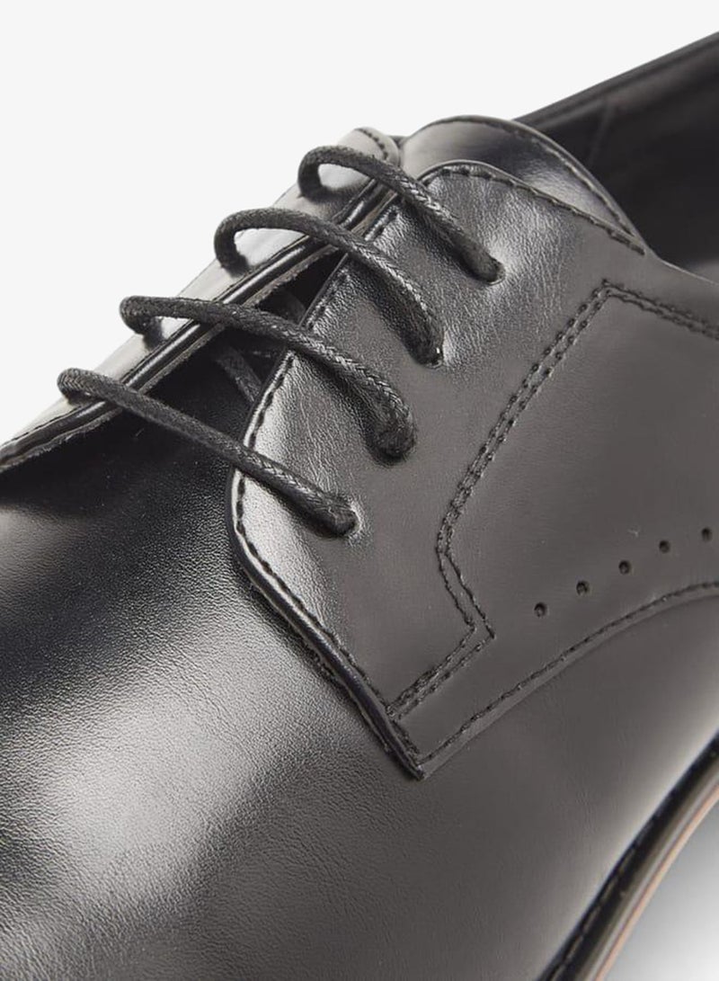 LBL by Shoexpress Solid Derby Shoes With Lace-Up Closure - Image 4