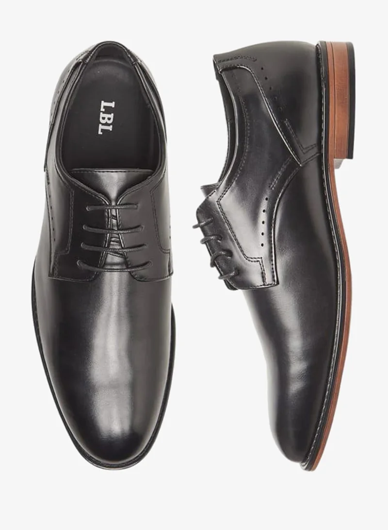 LBL by Shoexpress Solid Derby Shoes With Lace-Up Closure