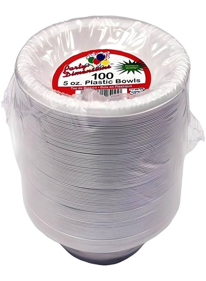 Party Dimensions Dessert Bowl-5oz | White | Pack of 100 Plastic Bowl, 5 oz, 5 oz. Bowl (12500) - Image 3