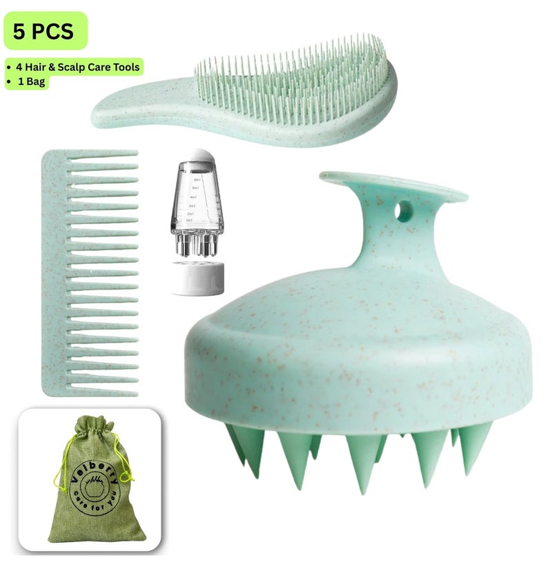 Velberry 5PCS Hair Scalp Massager Set with 2 FREE Bath Sponges - Image 2