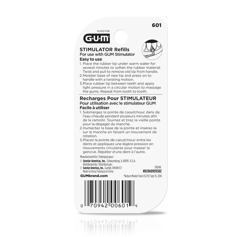 GUM Stimulator Refills - 3 Rubber Tips Included - Compatible with The Stimulator Permanent Handle - Massager, Plaque Removal Health, 3 Count (Pack of 1) - Image 5