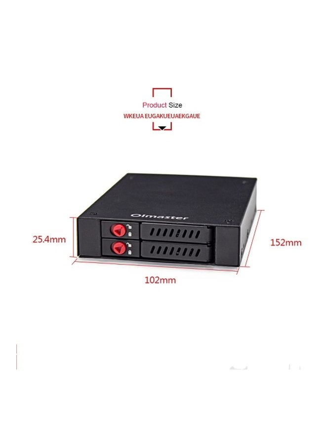 NIBEMINENT - 2 Bays Mobile Rack With Key Lock LED Indicator Support Black - Image 1