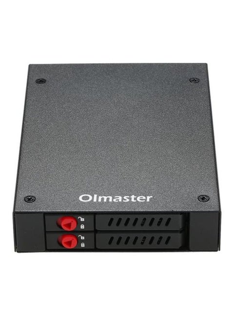 2 Bays Mobile Rack With Key Lock LED Indicator Support Black