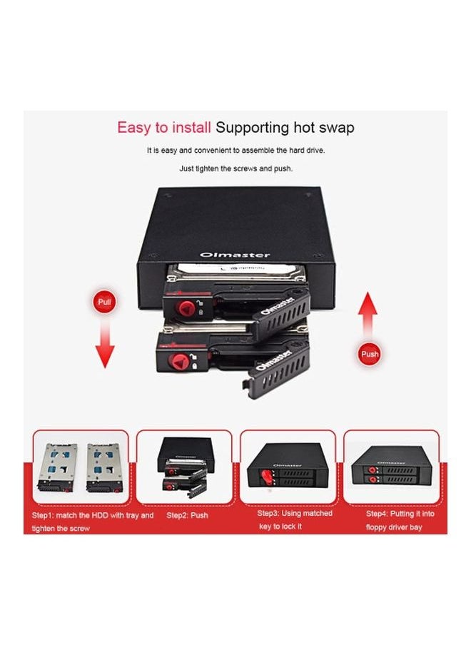 NIBEMINENT - 2 Bays Mobile Rack With Key Lock LED Indicator Support Black - Image 1