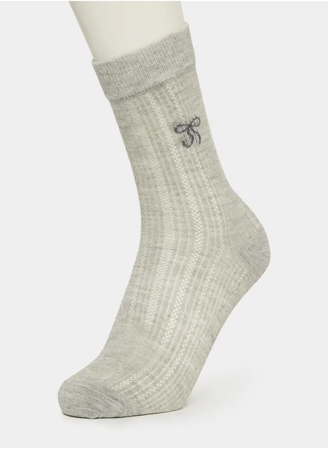 Styli Pack of 3 - Bow Detail Crew Length Socks
