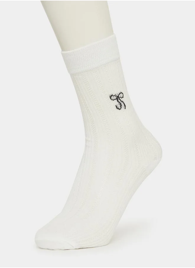 Styli Pack of 3 - Bow Detail Crew Length Socks