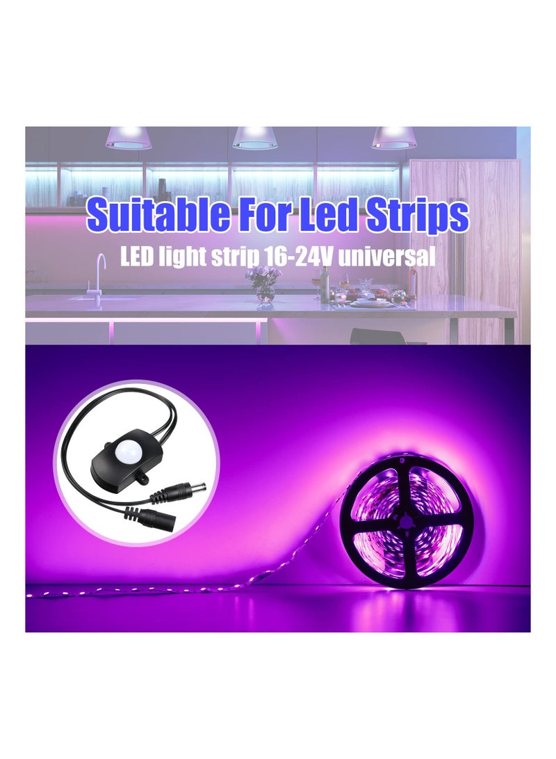 Suntown Motion Activated Sensor Light Switch, Direct Current 5V-24V 5A PIR Occupancy Motion Sensor with Direct Current Coupler Cable for Gun Safe, Kitchen Cabinet, Pantry, Closet led Lighting (3 Pieces) - Image 2