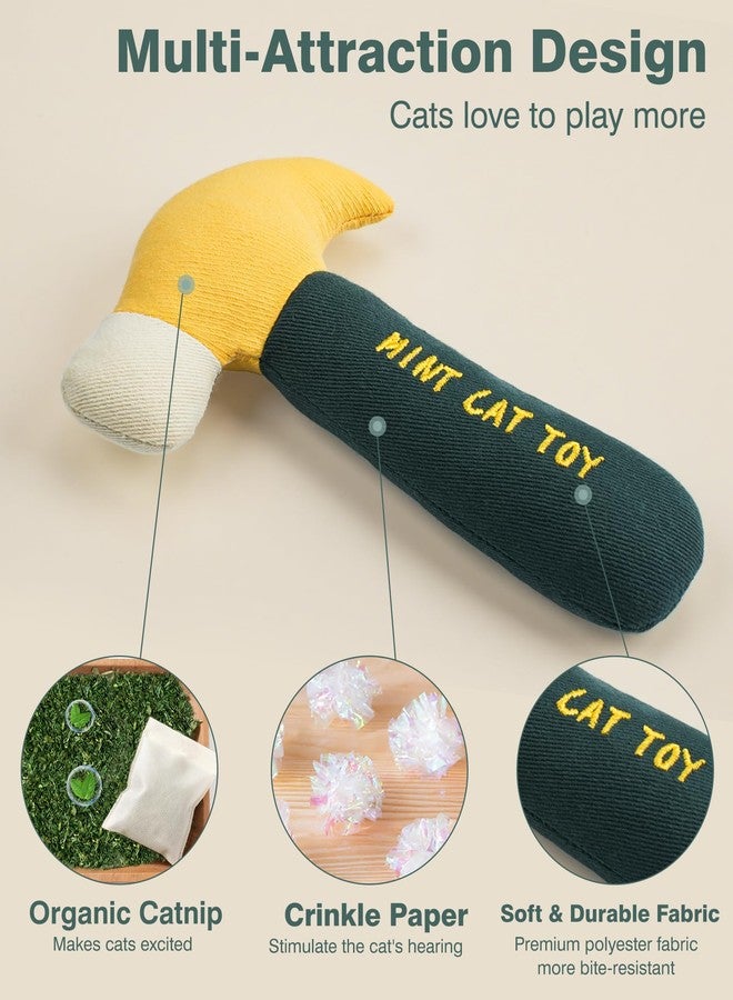 Joytale 4Pcs Tool-Shaped Catnip Toys, Organic Catnip & Crinkle Sound, Soft and Durable, Interactive Chew & Kicker Cat Toys, Exercise and Teething Relief for Indoor Cats & Kittens - Image 4