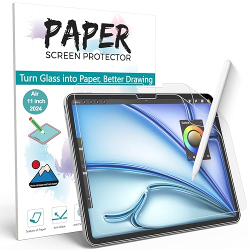 XIRON 2 Pack Paperfeel Screen Guard for iPad Air 11 inch M3/M2 2025/2024, Matte PET Paper Screen Protector for iPad Air 11 inch Writing and Drawing Anti-Glare and Easy Installation - Image 1