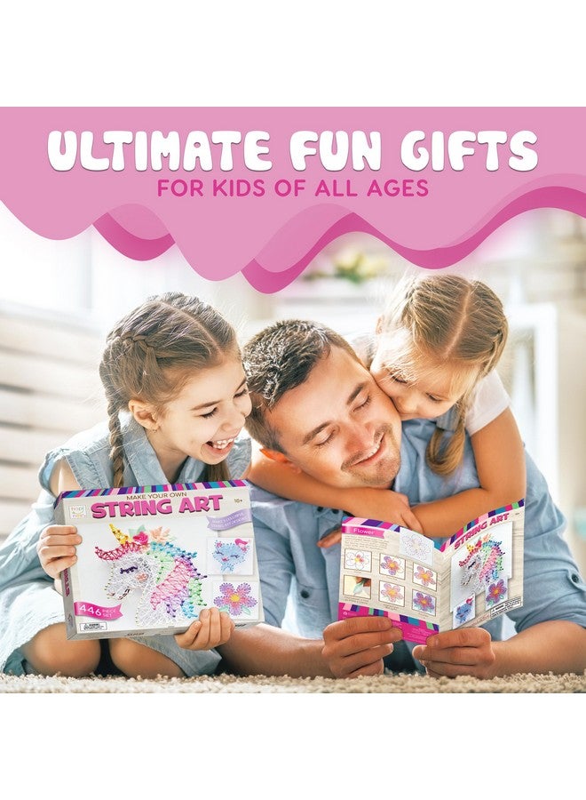 هابينيست مجموعة هابينست لفنون الخيط للأطفال من سن 10 إلى 12 عامًا فما فوق، مجموعة فنون الخيط ثلاثية الأبعاد للمراهقين، هدايا عيد ميلاد للفتيات من سن 10 إلى 12 عامًا فما فوق، تصنع 3 تصاميم - وحيد القرن، قطة، وزهرة - Image 4