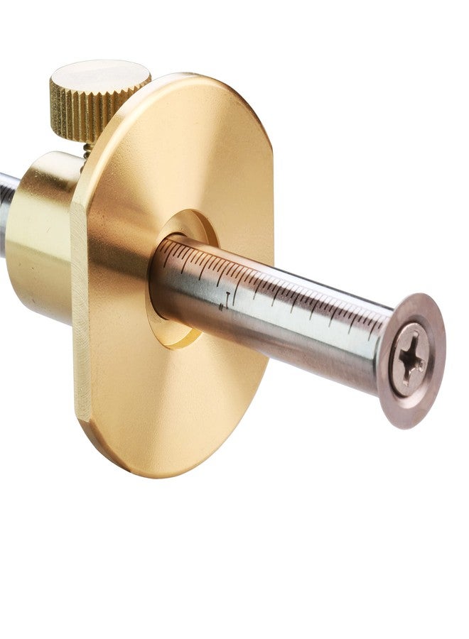 MKC Wheel Marking Gauge Kit with 2 Extra Cutter Wheels and Screws, Small Anti Roll Brass Head, Metric Micro Adjuster Ruler, Woodworking Tools Scriber for Woodworking - Image 3