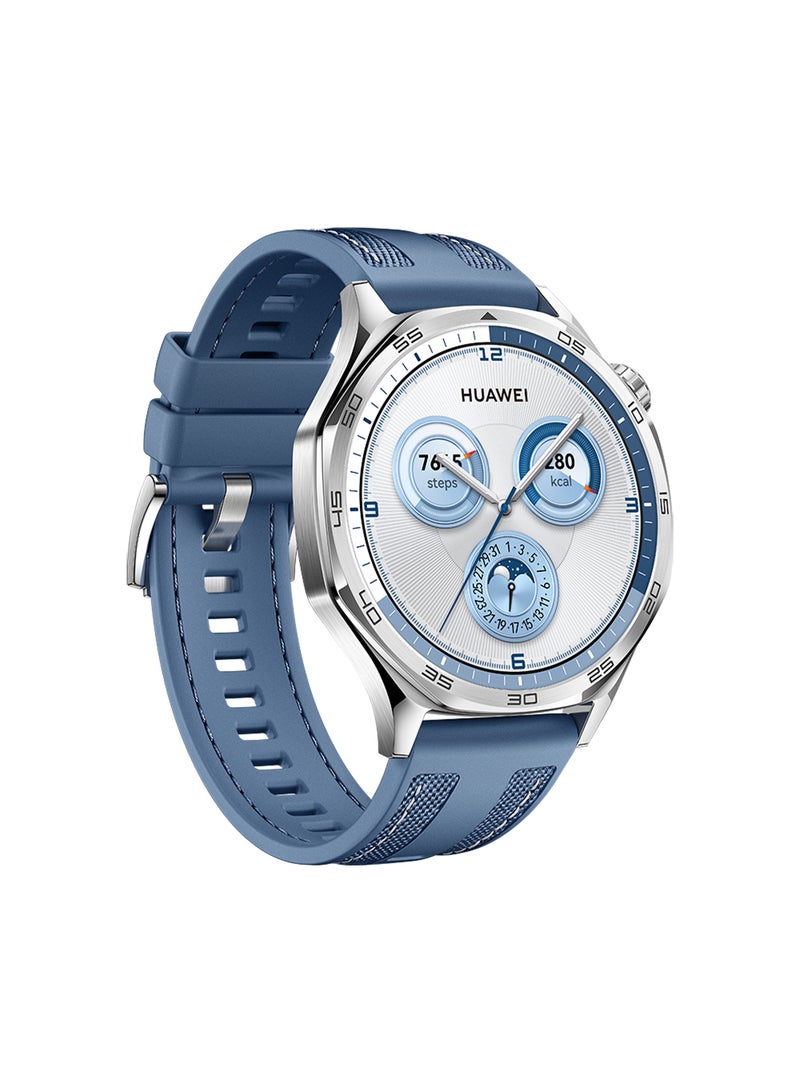 HUAWEI Watch GT 5 46mm Smartwatch, up to 14 Days Battery Life, All-new Running and Cycling Experience, Sharp-Edged Design Watch, Health Tracking, Compatible with iOS and Android, Blue - Image 2