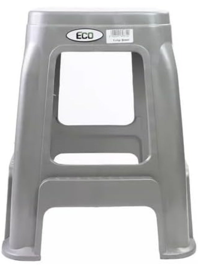 Day To Day كرسي عالي بلاستيكي يومي، شكل مربع، ارتفاع 48 سم (رمادي) - Image 2