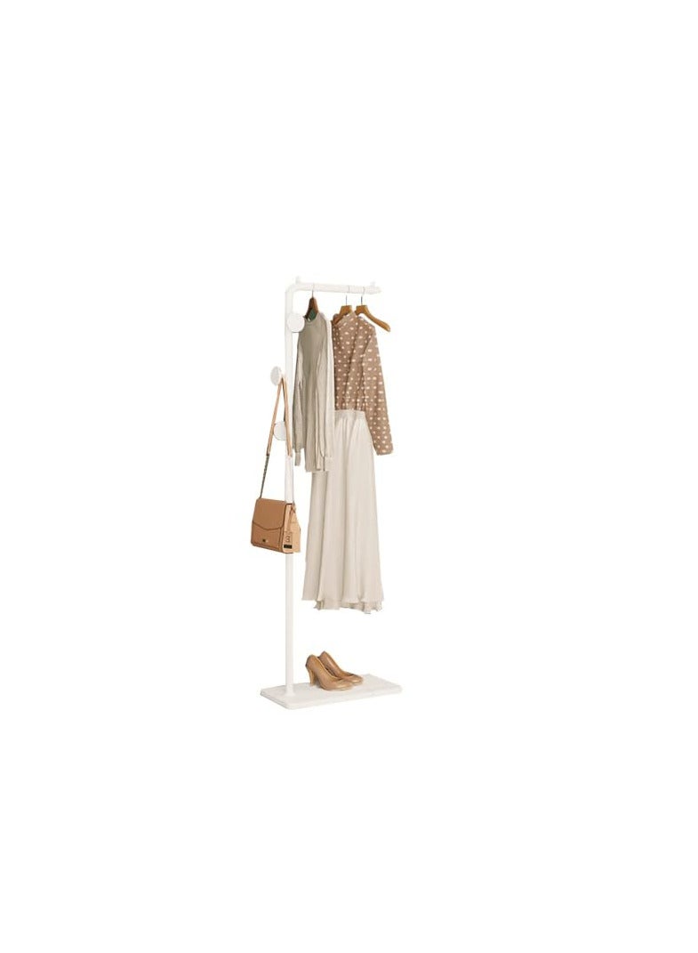 ZERIFAM ZERIFAM Hanger Rack - 170cm Coat Rack, Cloth Hanger Stand With Three Hooks, Clothing Rack With Natural Marble Base, Modern Coat Stand For Entryway, Living Room, Bedroom, Office. (White) - Image 2
