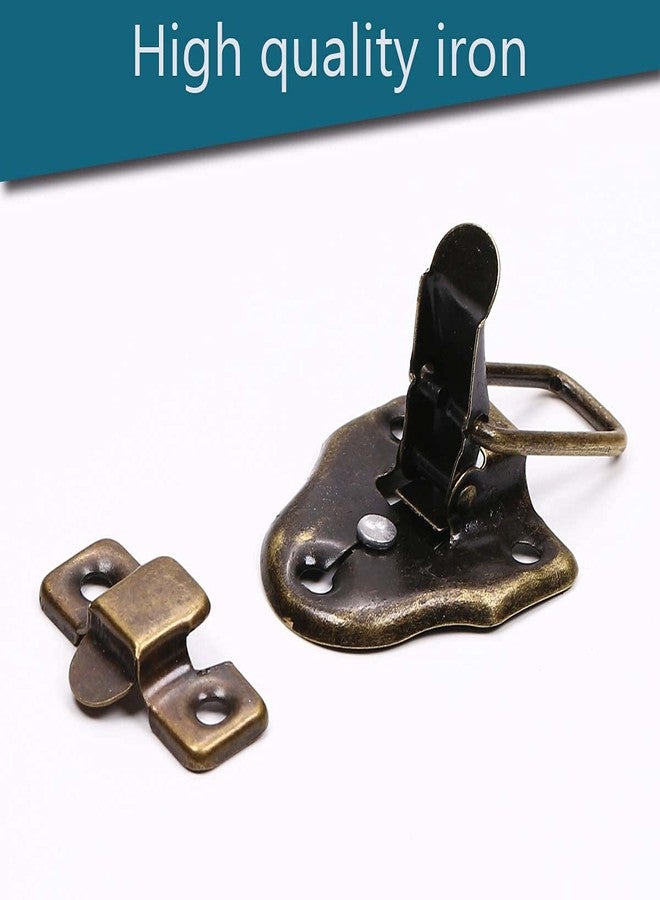 Yinpecly قفل Yinpecly ذو مزلاج تبديل، 2.44 بوصة × 1.57 بوصة (طول × عرض)، مزلاج زخرفي عتيق لحقائب السفر والصناديق، برونزي، قطعة واحدة - Image 4