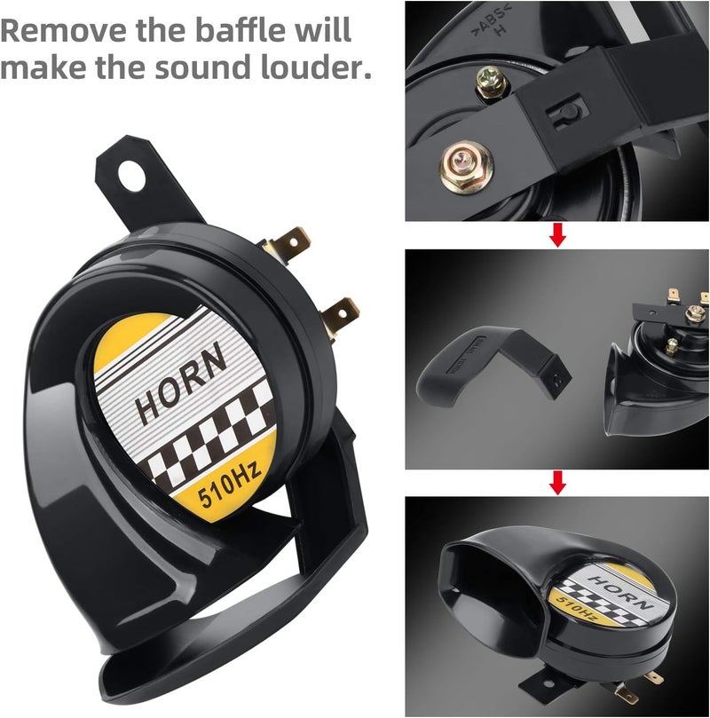 SEINECA Snail Air Horn Universal 12V High Tone 510HZ Waterproof Electric 130DB Horn Siren for Motorcycle Auto Car Scooter - Image 5