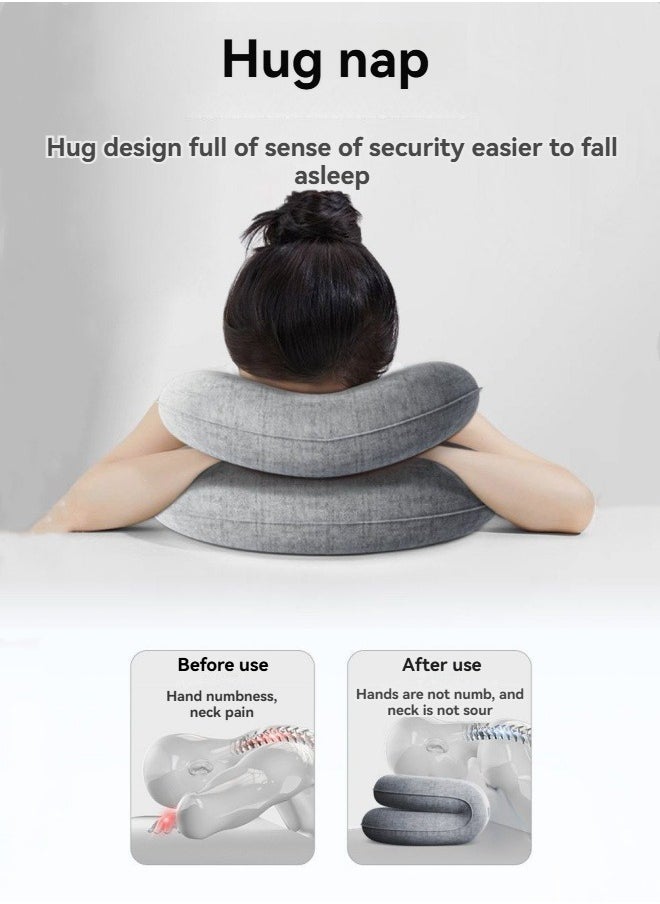 M MIAOYAN - Portable nap pillow for adults and students in the office, inflatable nap pillow for classroom - Image 1