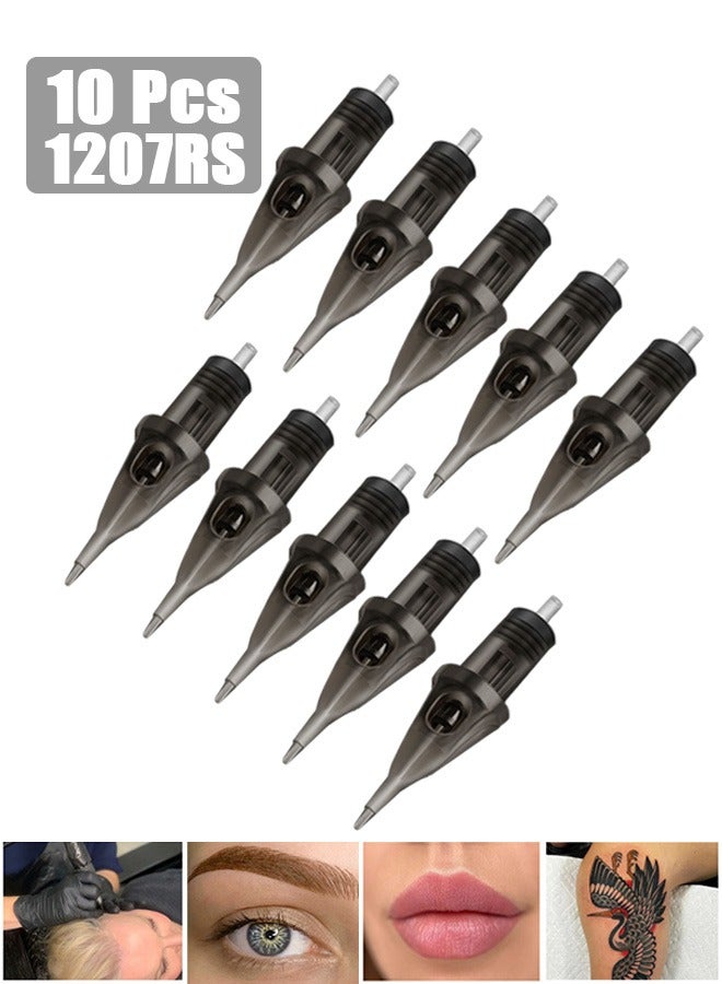 GMORO 10PCS Tattoo Needle, Tattoo Syringe Needle Round Lined Film Professional Disposable Tattoo Needle For Rotary Tattoo Machine (1207RS)  - Image 1