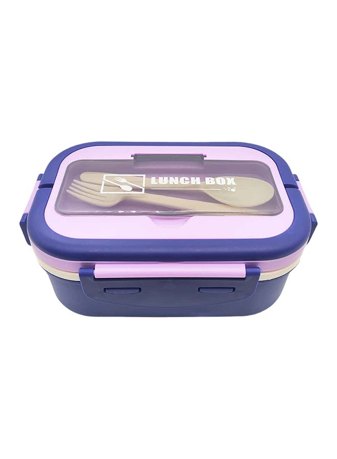 Noon East Lunch Box, 1650ml, Portable, Leak Proof wity Clips Lock, Handle and Cutlery Set - Purple  - Image 1