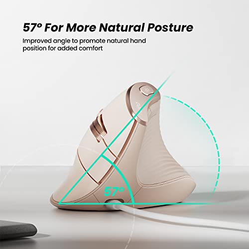 Nulea M504 Wired Vertical Mouse, USB Ergonomic Optical Mouse with 4 Adjustable DPI, 11 RGB Backlight Modes, Compatible for Laptop, PC, Desktop, Mac, Pink - Image 3