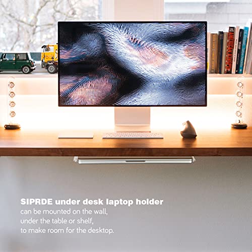 SIPRDE Wall Mount Laptop Holder - Also Available as an Under Desk Laptop Mount, Clear Acrylic, with Adhesive & Screw, for Macbooks, Surface, Keyboards, Switch, Tablets & More - Image 3