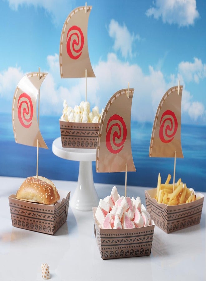 CORODER Hawaii Luau Theme Party Decorations Set, Disposable Paper Food Serving Tray Boats Tray for Concession Food, Condiment, Carnivals, Tropical Aloha Party Supplies - Image 4