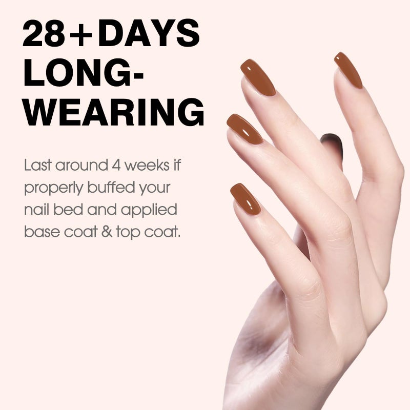 CANNI Brown Gel Nail Polish, 1Pcs Caramel Coffee Brown Color High Gloss Soak Off UV Nail Polish Gel Manicure Salon DIY - Image 3