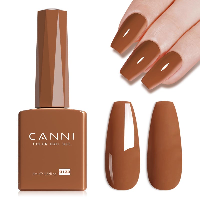 CANNI Brown Gel Nail Polish, 1Pcs Caramel Coffee Brown Color High Gloss Soak Off UV Nail Polish Gel Manicure Salon DIY - Image 1