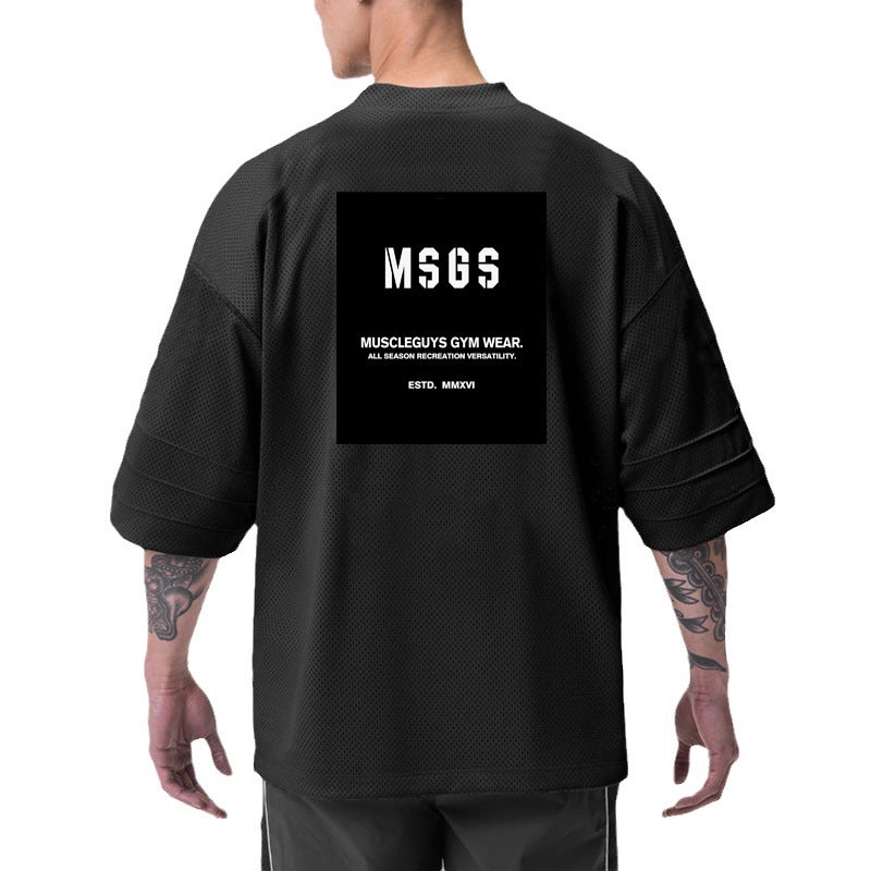 Fitness Short Sleeve T-Shirt American Loose Plus Size Men'S And Women'S Summer Basketball Sports Half Sleeve Half Sleeve Half Sleeve Heavy Muscle Men - Image 3