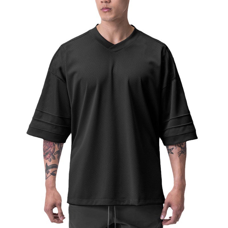 Fitness Short Sleeve T-Shirt American Loose Plus Size Men'S And Women'S Summer Basketball Sports Half Sleeve Half Sleeve Half Sleeve Heavy Muscle Men - Image 5