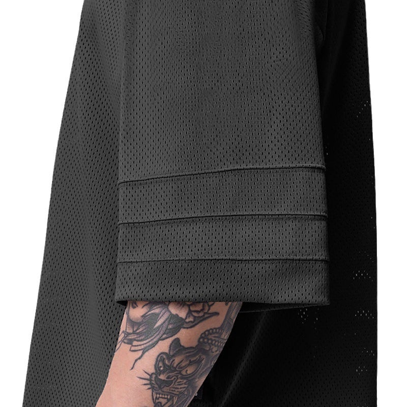 Fitness Short Sleeve T-Shirt American Loose Plus Size Men'S And Women'S Summer Basketball Sports Half Sleeve Half Sleeve Half Sleeve Heavy Muscle Men - Image 4