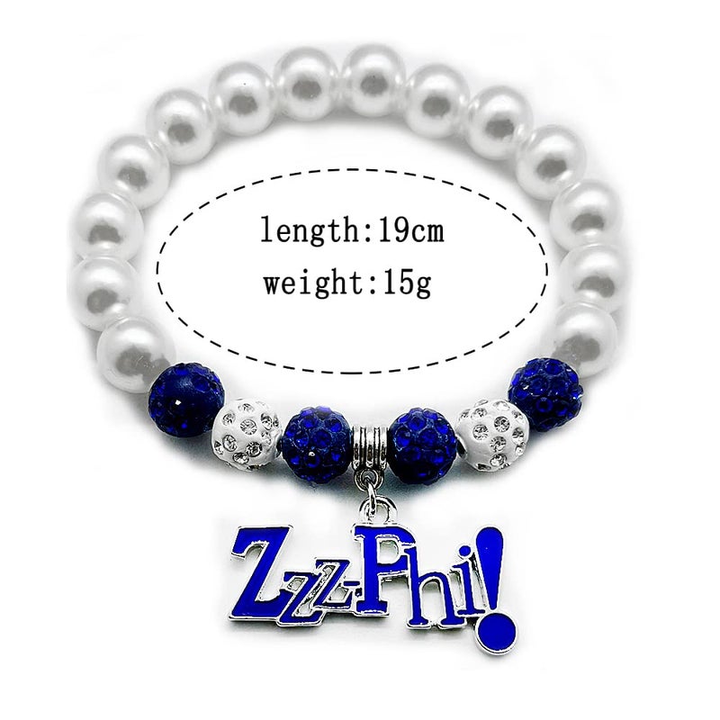muiot Fashion Greek sorority female pearl bracelet ZETA ZPB symbol enamel metal ZZZPHI pendant jewelry bangle - Image 2