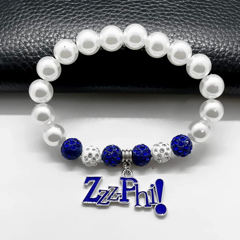 muiot Fashion Greek sorority female pearl bracelet ZETA ZPB symbol enamel metal ZZZPHI pendant jewelry bangle - Image 4