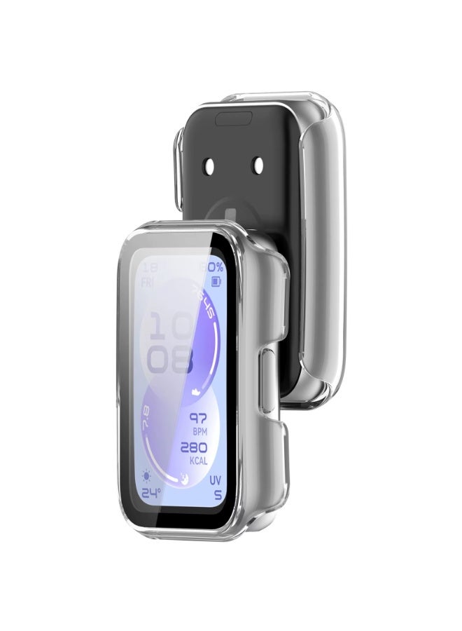 غطاء حماية ثلاثي الأبعاد لسوار Huawei Band 11  مصنوع من مادة البولي كربونات عالية الشفافية والمقاومة للخدش، وتتميز باستجابة عالية. شفاف - Image 1