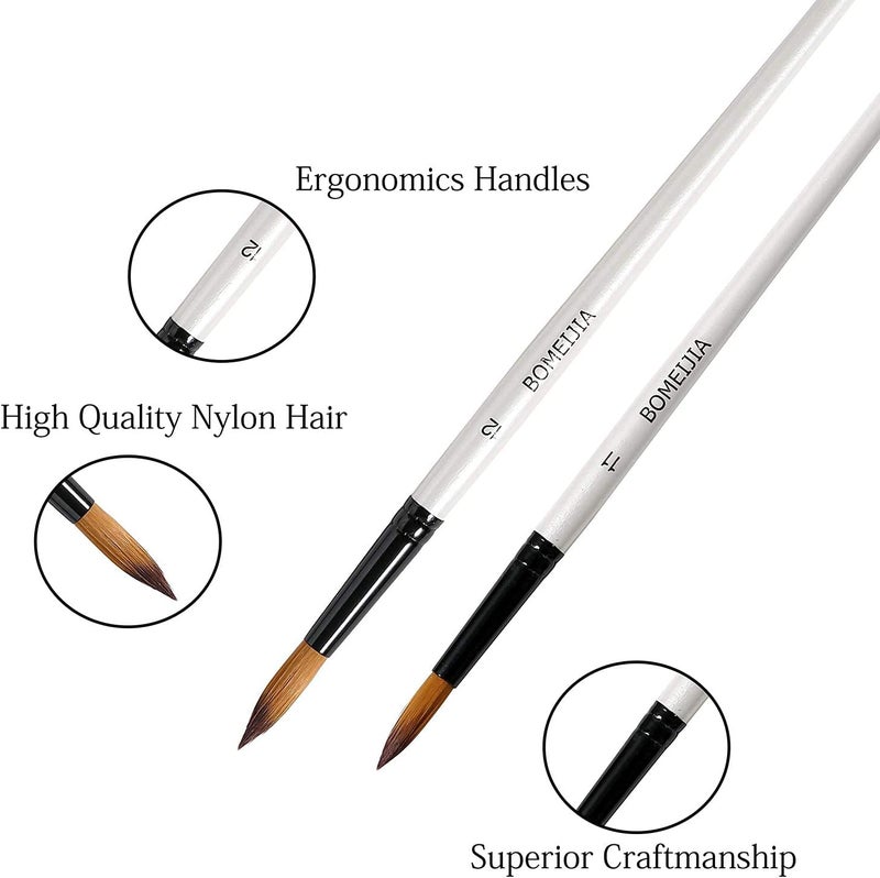 GETHPEN Paint Brushes for Acrylic Painting Set, 12 PCS Nylon Professional Round Paint Brushes for Watercolor, Oil Painting, Acrylic, Face Body Nail Art, Crafts, Rock Painting - Image 4