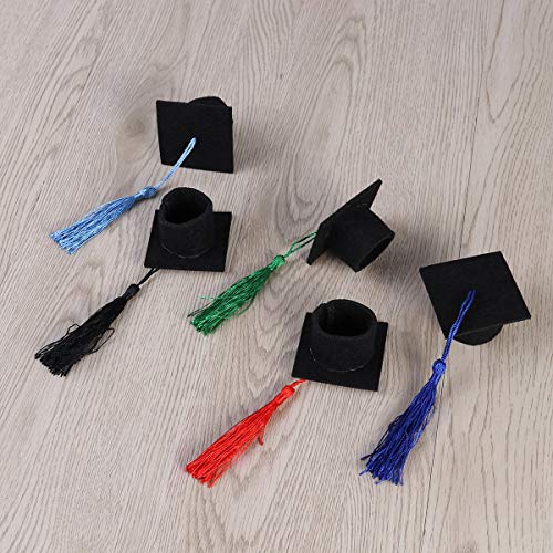 BinaryABC Graduation Cap Bottle Toppers,Mini Graduation Cap Decorations,Graduation Party Decorations,3Pcs(Random Color) - Image 5