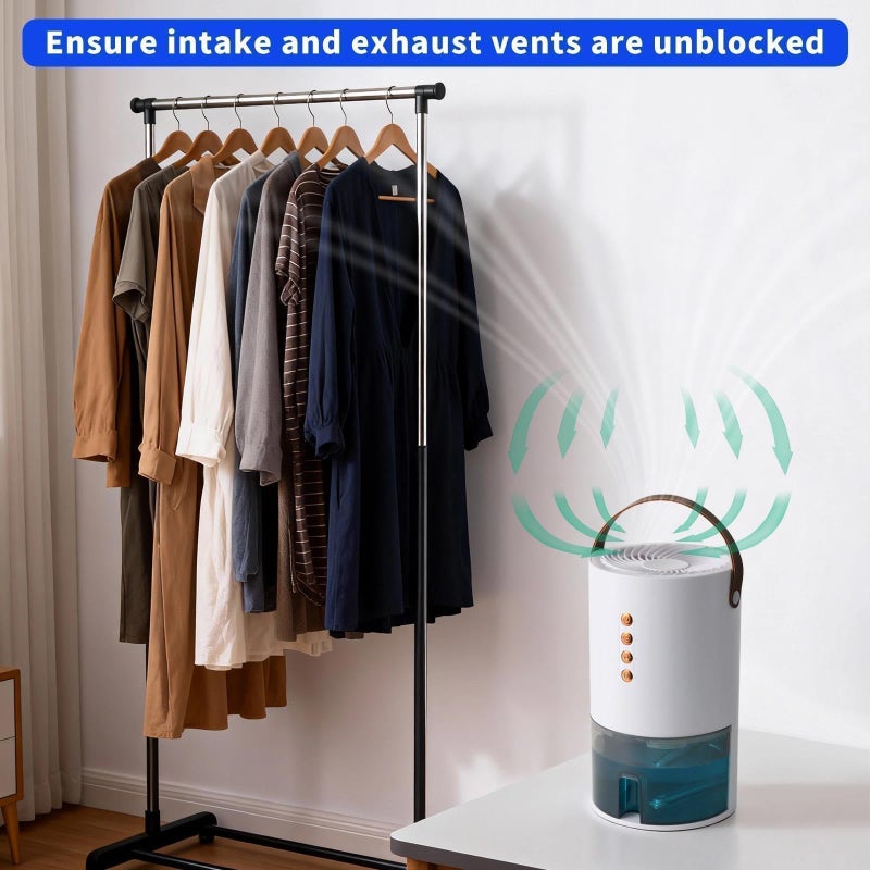 Kaaeiccr Dehumidifiers for Home, 60 Oz Small Dehumidifier for Basement. Portable Dehumidifier for Bedrooms, Bathrooms, Closets, and RVs, with Automatic Shut-off And Color Indicator Lights. - Image 5