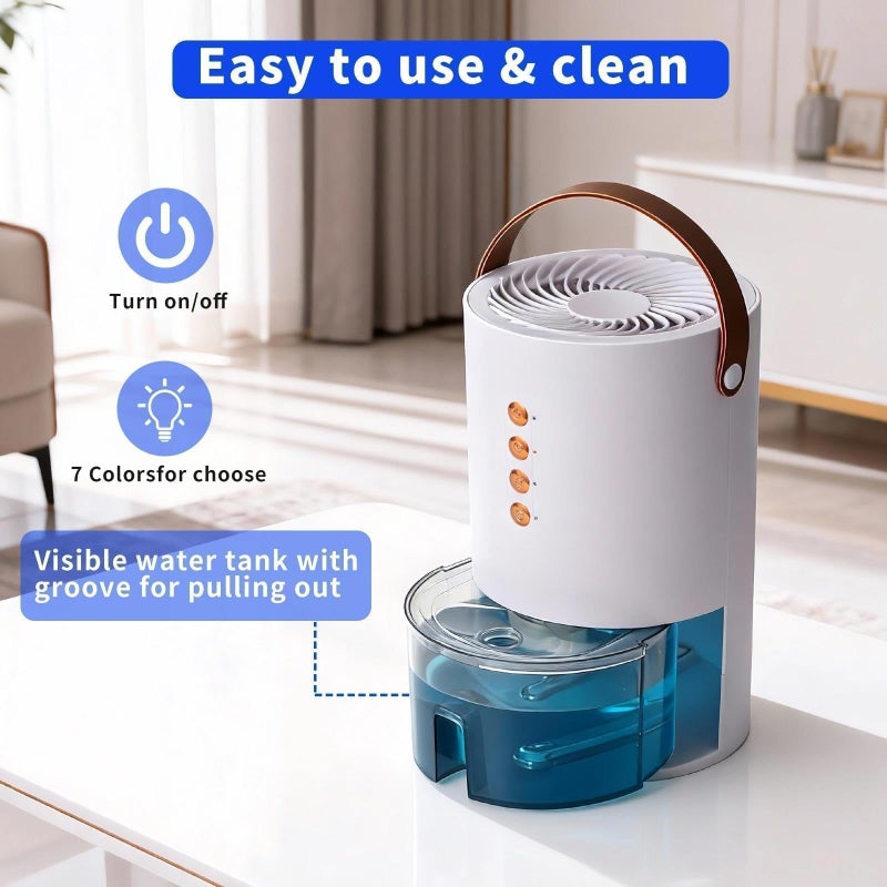 Kaaeiccr Dehumidifiers for Home, 60 Oz Small Dehumidifier for Basement. Portable Dehumidifier for Bedrooms, Bathrooms, Closets, and RVs, with Automatic Shut-off And Color Indicator Lights. - Image 4