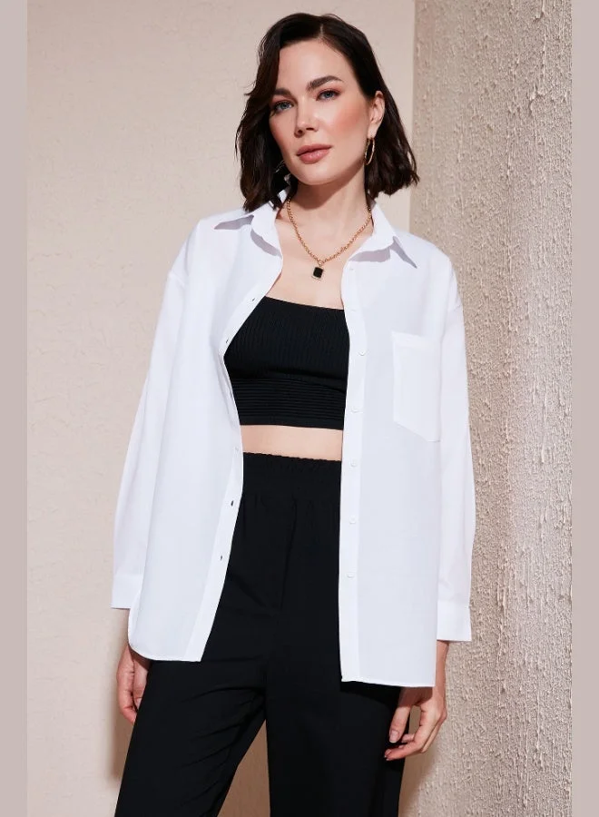 Lela Lela Cotton Button-Back Boyfriend Shirt Women's SHIRT 66939522S4