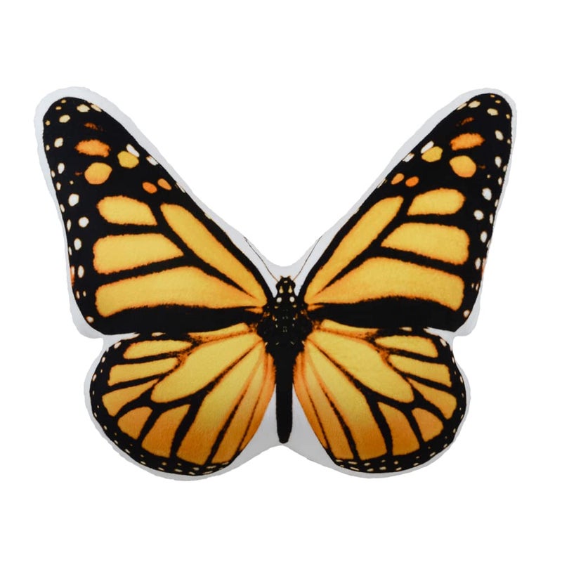 JWH 3D Butterfly Throw Pillow Cover Cute Decorative Accent Pillow Cases Papillon Soft Stuffed Plush Kids Girls Aesthetic Cushion Farmhouse Bedroom Sofa Couch Bed Car 13x15 Inch Yellow - Image 1