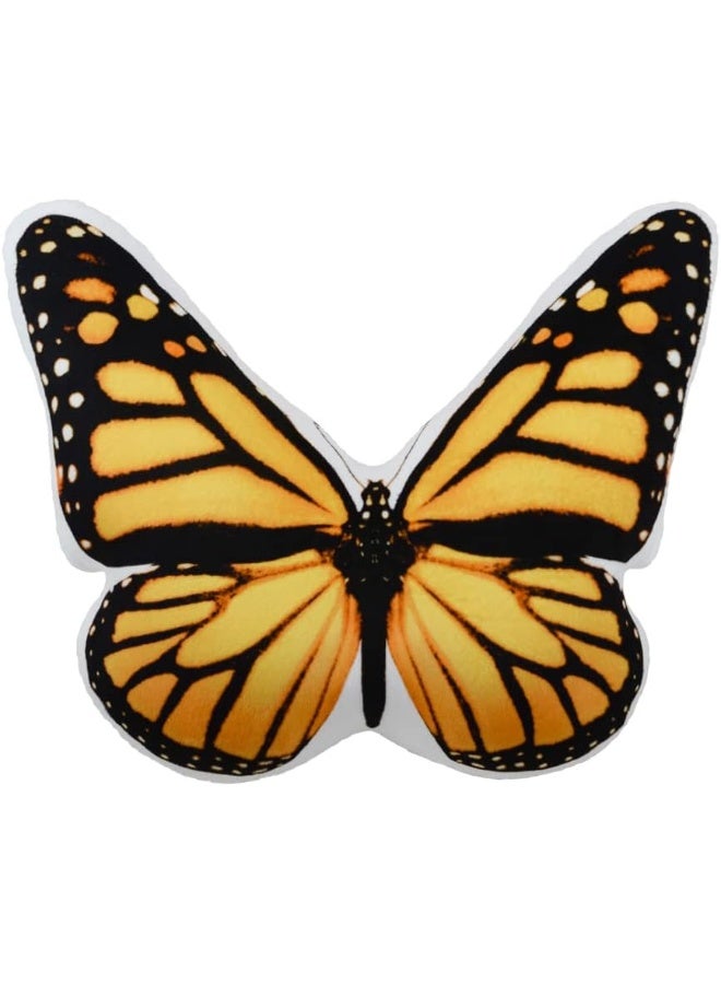 JWH 3D Butterfly Throw Pillow Cover Cute Decorative Accent Pillow Cases Papillon Soft Stuffed Plush Kids Girls Aesthetic Cushion Farmhouse Bedroom Sofa Couch Bed Car 13x15 Inch Yellow - Image 5