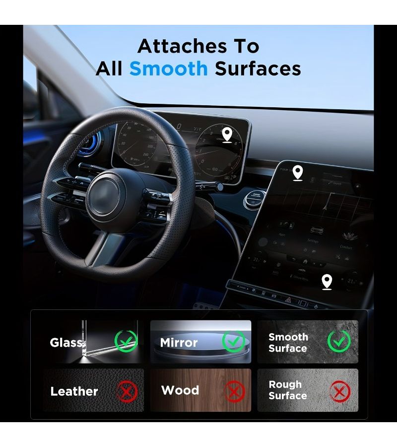Black Adjustable Vacuum Magnetic Phone Mount for All Smartphones Car Dashboard Holder - Image 4