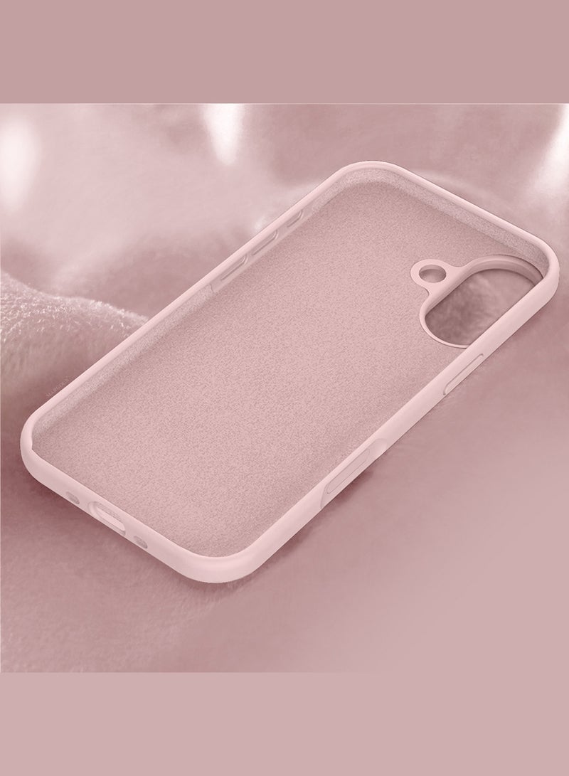 Silicone Protective Phone Case for iPhone 17 - Soft Anti-Scratch Microfiber Lining Ultra Slim Drop Protection Phone Cover - Sand Pink - Image 4