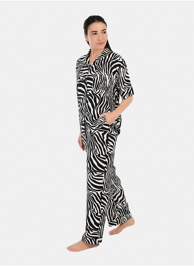 Carina - Zebra Print Pyjama Set - Image 1