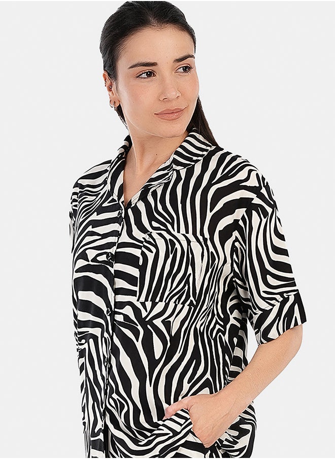 Carina - Zebra Print Pyjama Set - Image 1