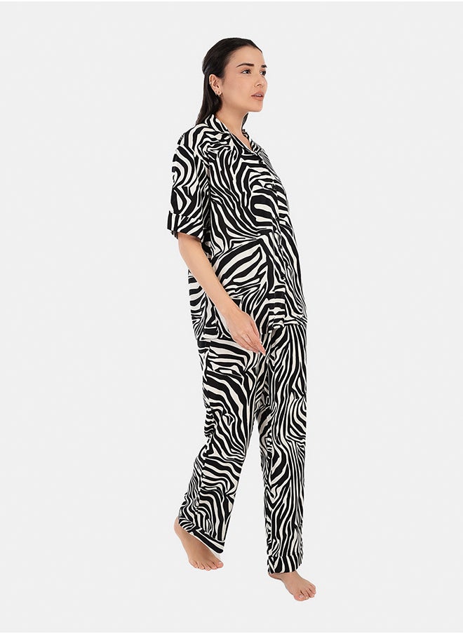 Carina - Zebra Print Pyjama Set - Image 1